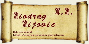 Miodrag Mijović vizit kartica